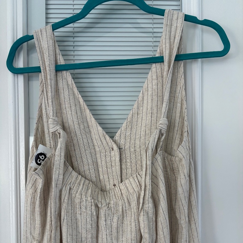 NWT Topshop Wide Leg Linen Blend Jumpsuit Sz 8 - Picture 4 of 8